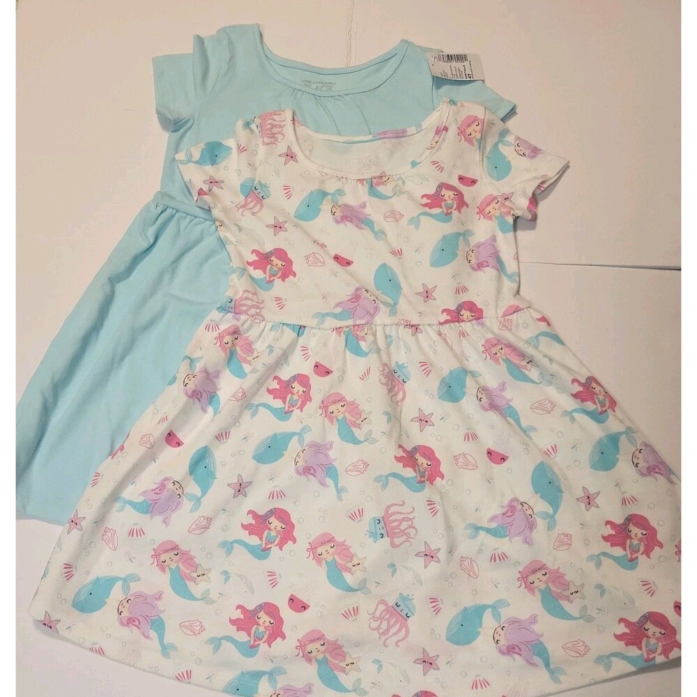 NEW Childrens Place girls size 4T Pretty Mermaid & Blue sundresses New 2-Pack - Picture 2 of 8